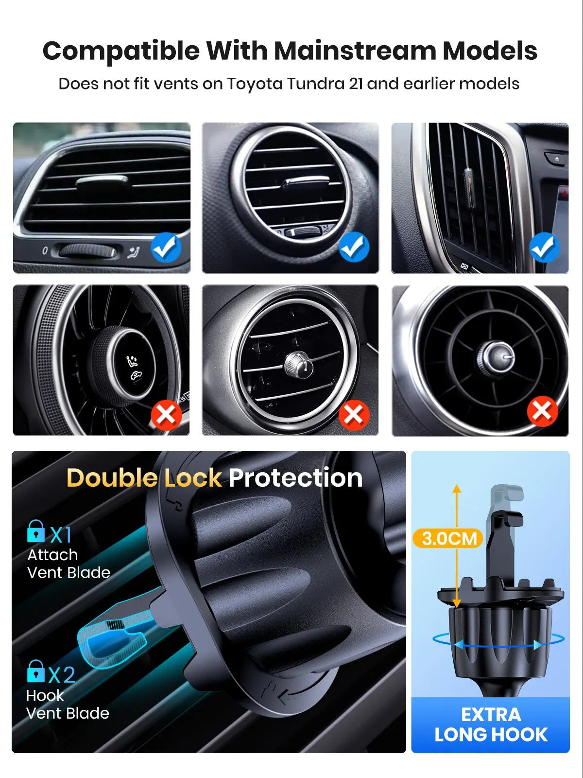 Universal Car Phone Holder 360° Rotatable Stand For Cell Phone Gravity Auto Phone Holder In Car Air Vent Clip Mount GPS Support - Sun Studio