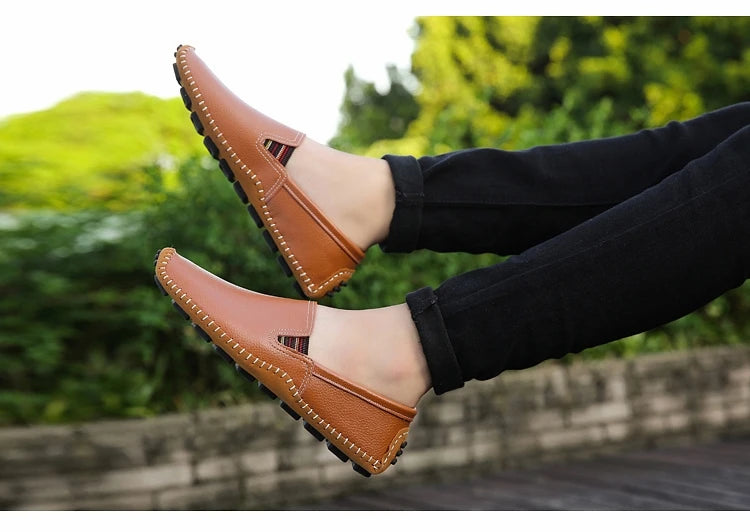 JINTOHO Große Größe Herren Echtes Leder Schuhe Slip-On Schwarze Schuhe Echtes Leder Mokassins Herren Schuhe Italienische Designer Schuhe