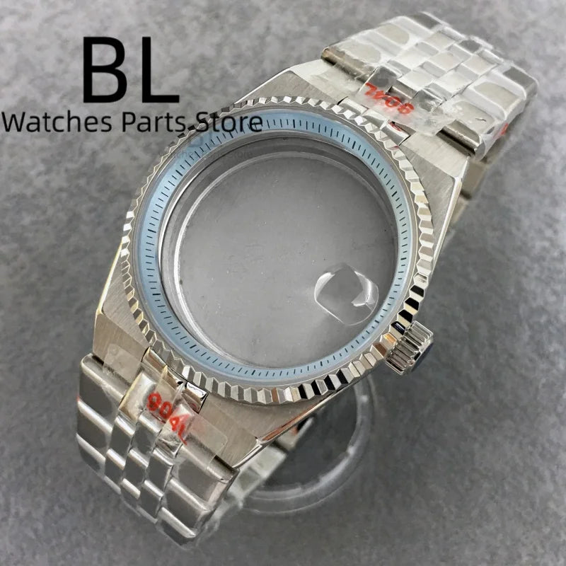 BLIGER 36mm40mm High Quality Silver BLand-DwelweMen's Watch Case For NH35 Movement Watch Parts Sapphire Glass 10BAR Watches Box - Sun Studio