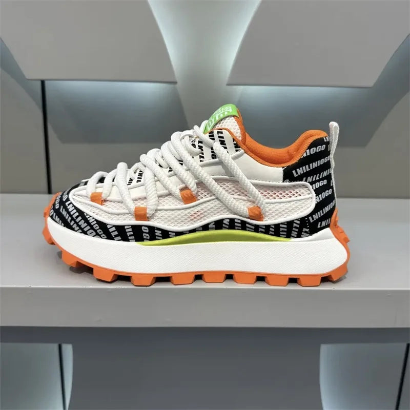 Spring and Autumn New Men's Shoes Thick soled Height Increasing Casual Shoes Comfortable and Breathable Running Sports Shoes - Sun Studio