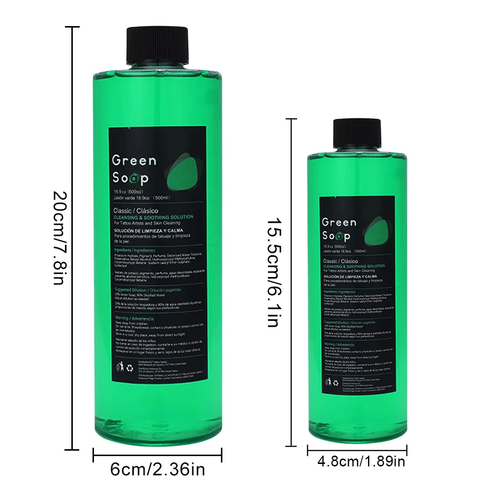 Professional Green Soap EMALLA Cleansing Green Soap Wipes Bottle Tattoo Green Soap for Tattoo Piercing Makeup Tattoo Accessories - Sun Studio