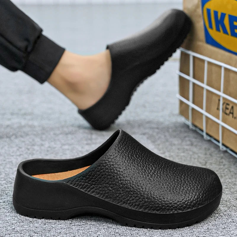 Men Slippers Couples Garden Clog Women Water Proof Chef Shoe Comfortable Sandal Slippers For Pet Workers Outdoor Fishing Shoes - Sun Studio