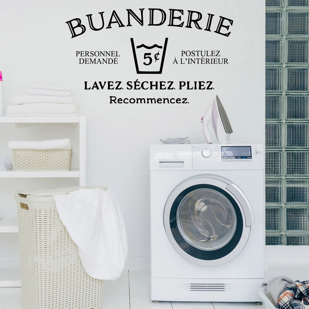 1 pc Laundry room New Wall Decal Art Vinyl Stickers For Home Decor Living Bedroom Decoration Accessories Murals - Sun Studio