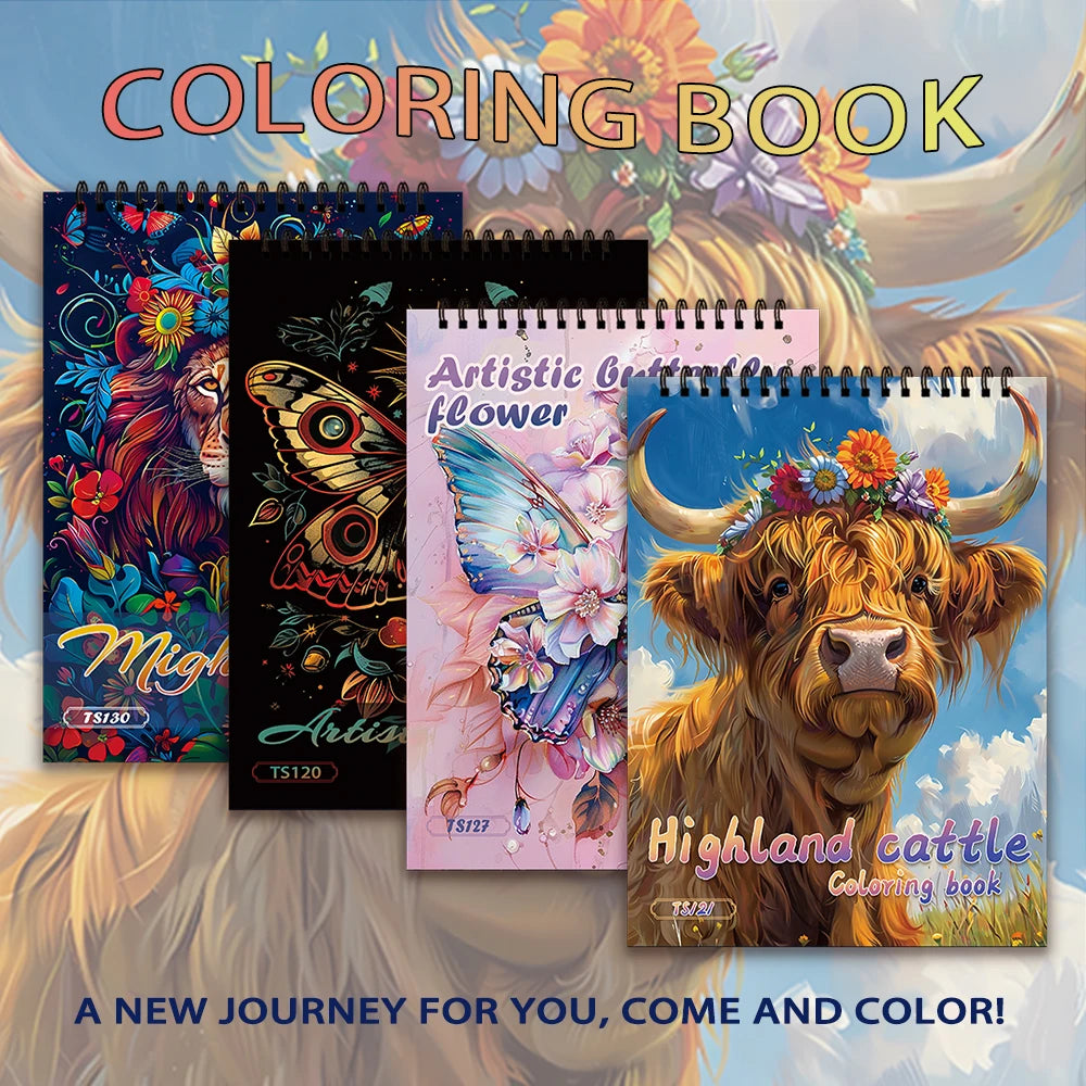 30 Sheets Stress Relief Coloring Book, 11.2x 8.3in,100gsm Thick Paper, Spiral Bound, Halloween Gift, Christmas Gift Option - Sun Studio