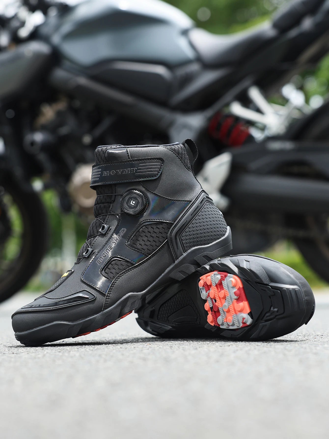 Motorcycle Riding Shoes Men's Breathable Leather Boots Casual Comfortable Slip-On Ankle Boots for Urban Cycling - Sun Studio