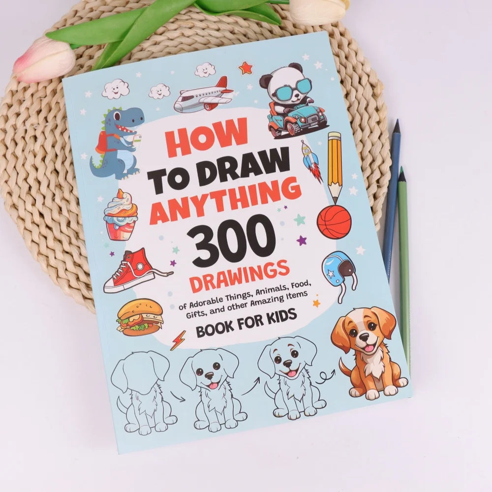 Coloring Book - How To Draw Everything: 300 Drawings of Cute Stuff, Step-by-Step Simple Drawings Books, Teens Art Supplies - Sun Studio