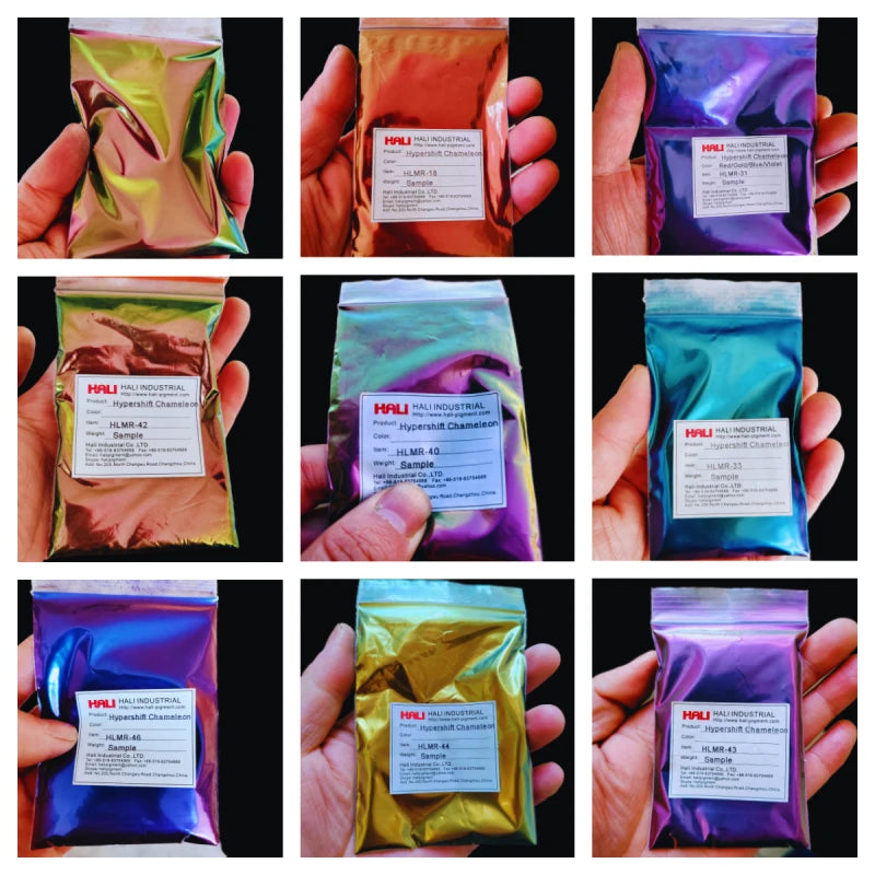 1G/Jar Super Chameleon Automotive Paint Pigment Powder Hypershift Chameleon Pigment Colorshift Blue/Red/Purple Item:HLMR-46 - Sun Studio