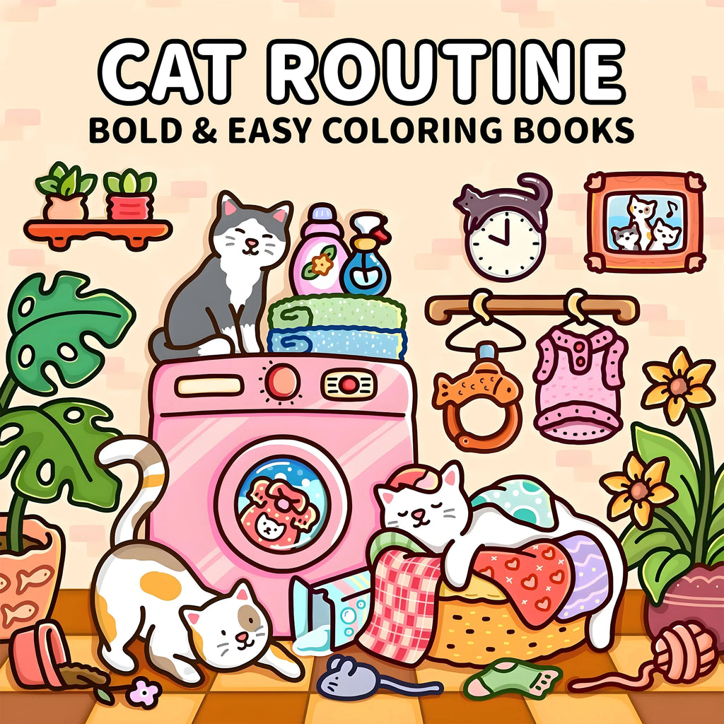Adult Coloring Book Unique Cat-Themed Picture Book for Relaxation Upgraded Paper for Comfortable Coloring Perfect Gift Friend - Sun Studio