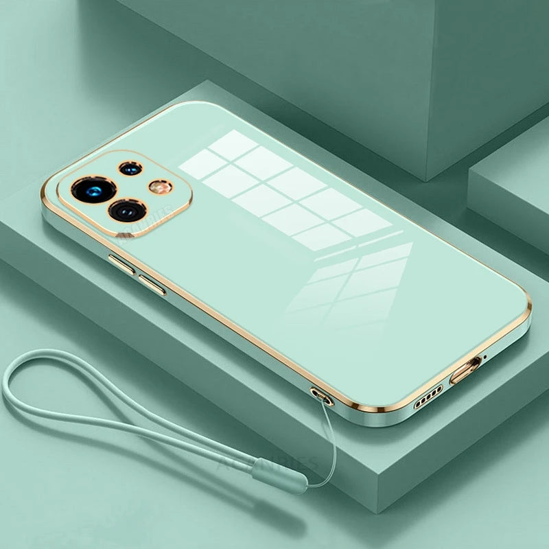Xiaomi11lite Luxury Plating Silicone Case On For Xiaomi Mi 11 Lite 5g Ne Mi11lite 4g Lanyard Shockproof Back Cover Mi11t 11t Pro - Sun Studio