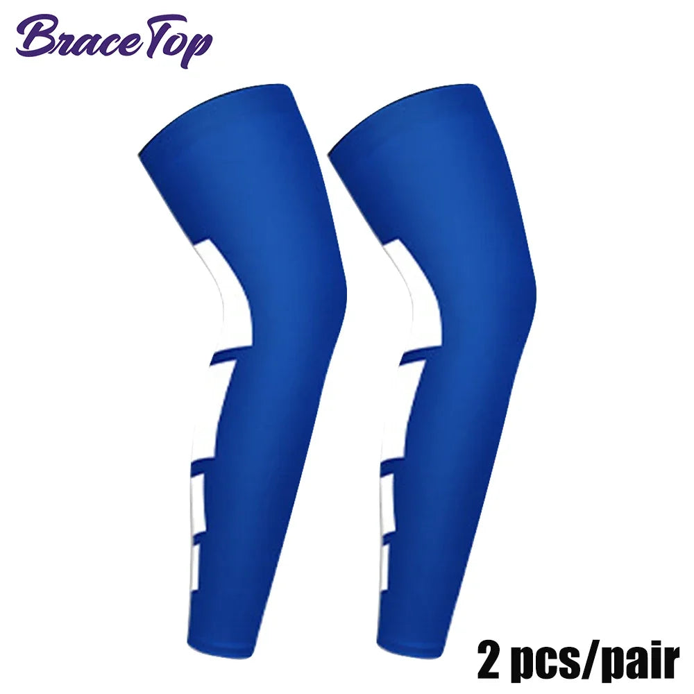 BraceTop 1 Pair Compression Long Socks Men Women Knee Fitness Knee Pad Anti Slip Support Thigh Long Stockings Leg Thigh Sleeves - Sun Studio