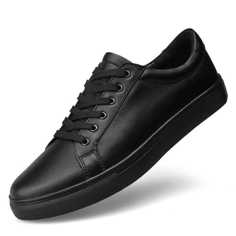 Spring Summer Flat Mens Casual Shoes Soft Pure Black Fashion Male Footwear Cool Young Man Street Style Comfortable - Sun Studio