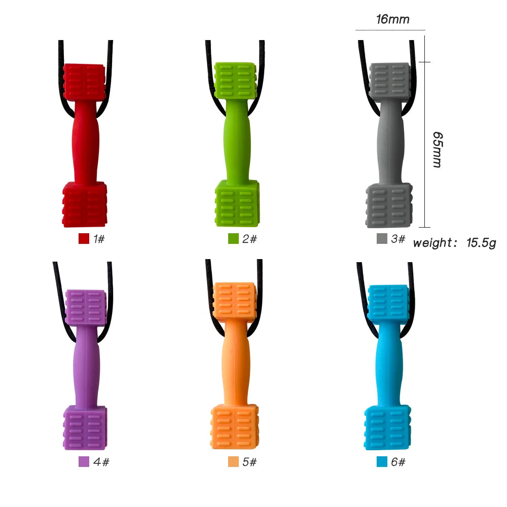 1pcs Silicone Teether Kids Chew Necklace Sensory Chewy Pendant Oral Motor Toys Therapy Tools for Autism ADHD chidren's goods - Sun Studio