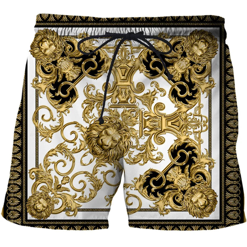 3D Printing Luxury Beach Shorts Pants Men Hawaii Vacation Essentials Swim Trunks Casual Gym Surf Swimsuit Kids Board Ice - Sun Studio