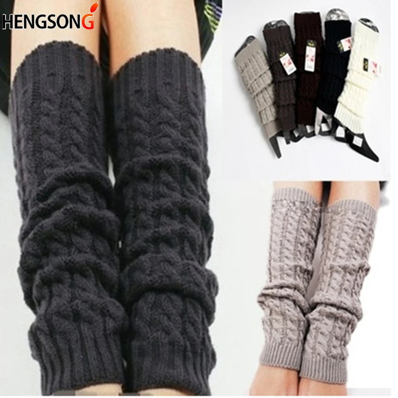 New Women Autumn And Winter Legwarmers Kapron Hemp Flowers Kneepad Leg Warmer Female Girls Pile Heap Socks Sports Safety - Sun Studio