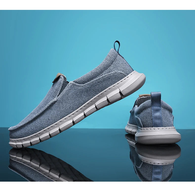 New Men Canvas Shoes Fashion Men's Casual Shoes Light Non-slip Loafer Washed Denim Flat shoes Outdoor Sneakers Vulcanized Shoes - Sun Studio