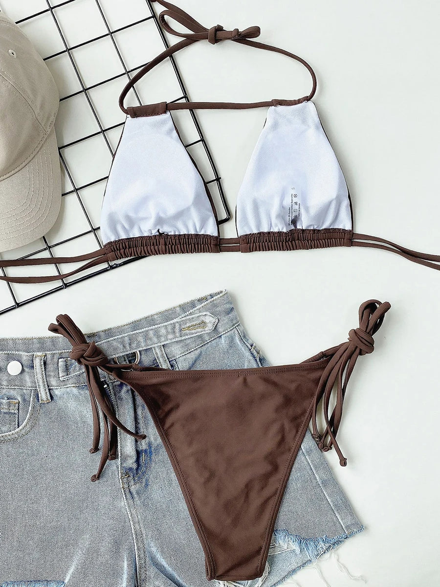 Sexy Lace Up Bikini 2026 Women Swimsuit Female Swimwear Brazilian Bikinis Set Micro Woman Bathing Suits Swimming for Beach Wear - Sun Studio