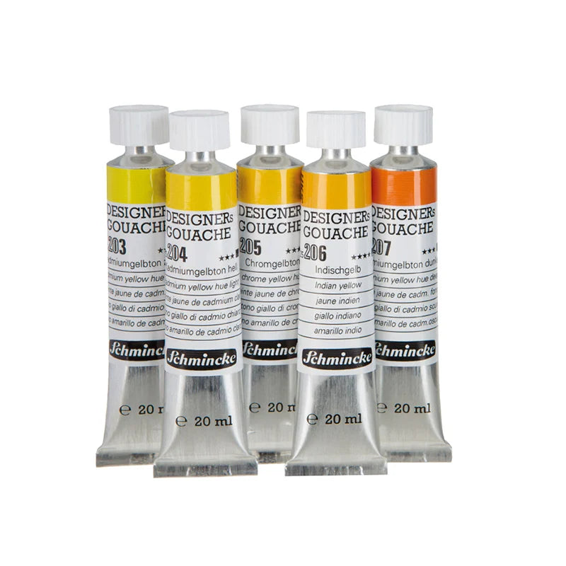 Germany Schmincke Designer Gouache Paint Tube 20ml Opaque Gouache Paint Professional Artist 48 Colors Drawing Art Supplies Cute - Sun Studio