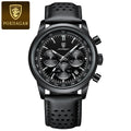 POEDAGAR Top Brand Men's Quartz Watch Waterproof Luminous Chronograph Military Man Watch Luxury Fashion Leather Watches For Men - Sun Studio