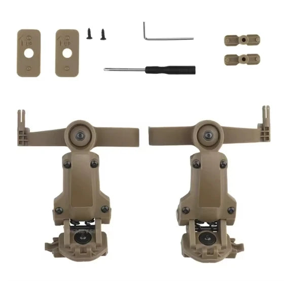 BOOIU Tactical Headset Holder Multi-angle Rotation Airsoft Shooting Headphone Bracket CORE ARC Wendy Mlok Rail Guide Rail Helmet - Sun Studio