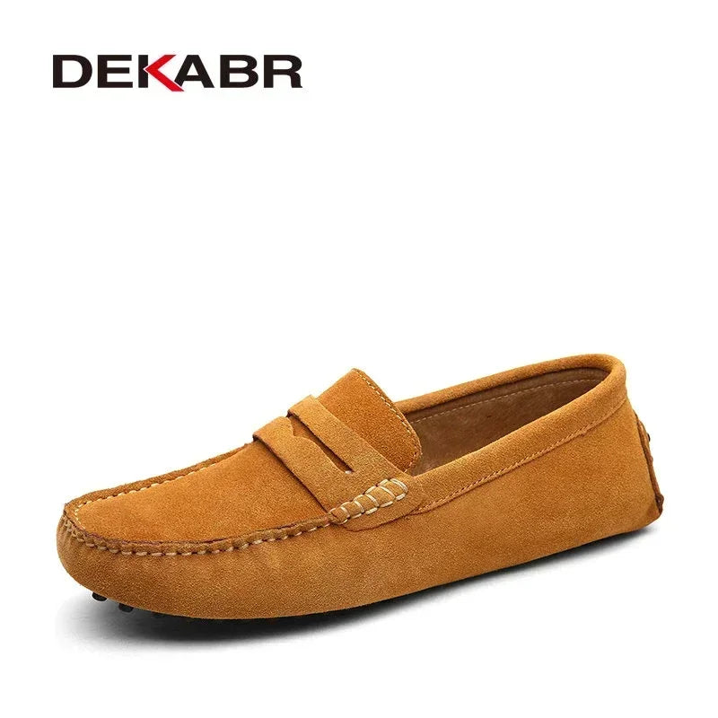 DEKABR Size 49 Men Casual Shoes Fashion Men Shoes Genuine Leather Men Loafers Moccasins Slip On Men's Flats Male Driving Shoes - Sun Studio