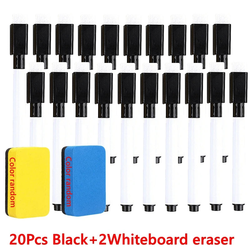 100/5Stk Trocken abwischbare Whiteboard Marker Set, Waschbare Stifte mit Magnetradierer für Büro-Whiteboards & Kunstbedarf