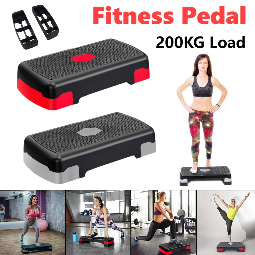 Fitness Height Step Pedal Aerobic Fitness Stepper Cardio Pedal Exerciser Stable 200KG Load Home Training Gym Exercise Foot Pedal - Sun Studio