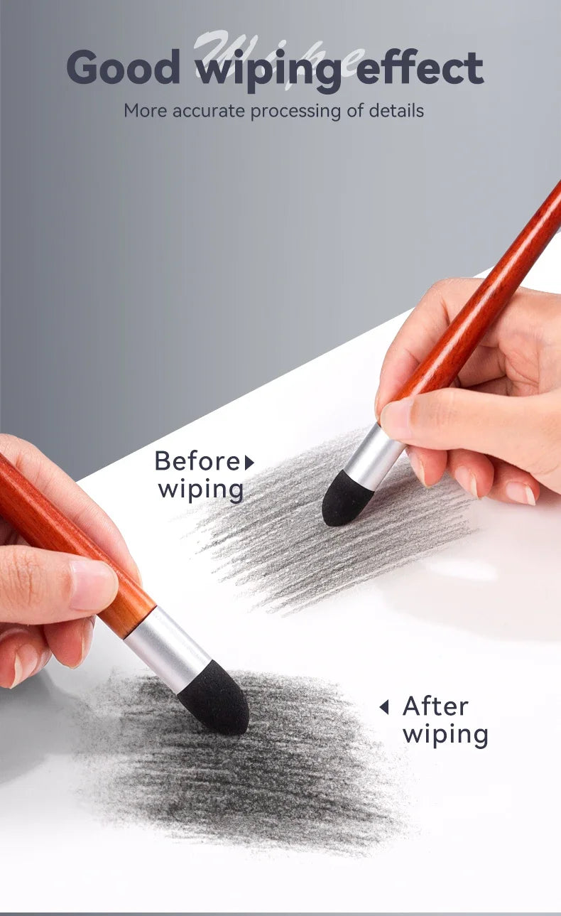 Sketch Pen Brush Artist Blending Pen Washable Rubbing Sponge Wipe Clean Tool Set Reusable Drawing Processing Rendering Eraser - Sun Studio