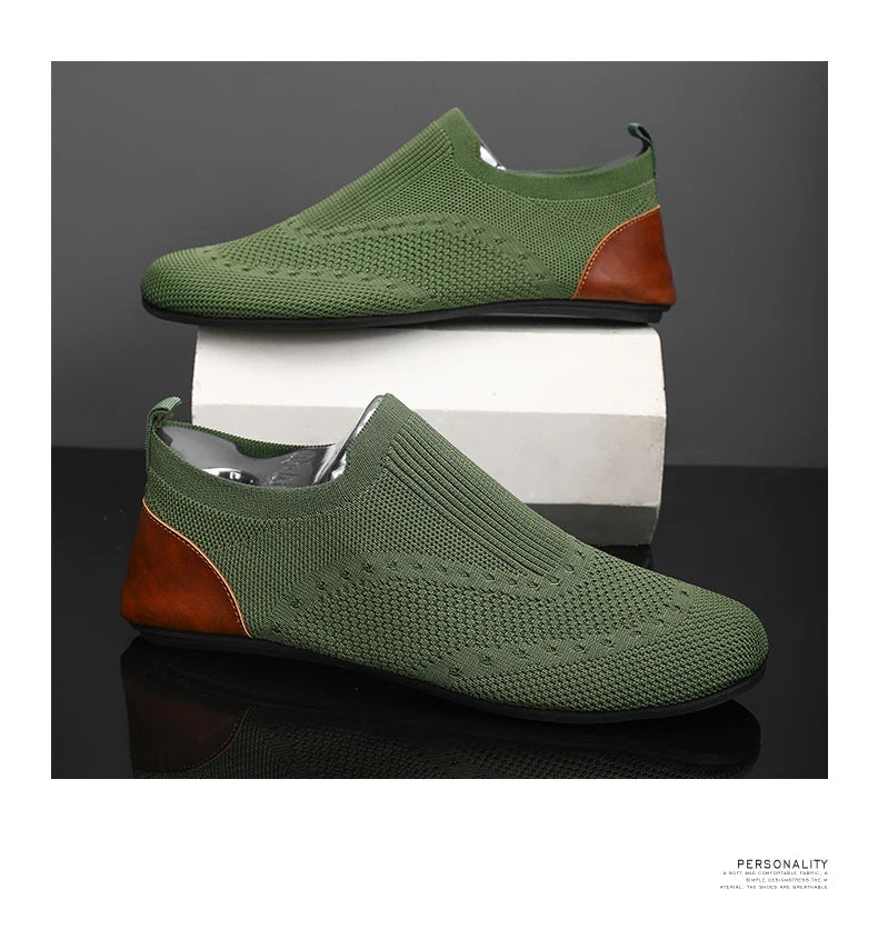 YRZL Loafers Men Soft Driving Moccasins High Quality Flats Male Walking Shoes Breathable Mesh Casual Loafers Slip on Mens Shoes - Sun Studio