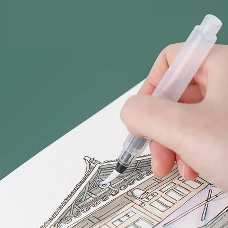 3pcs Refillable Water Brush Pen Set,Nylon Paint Brush,Watercolor Ink Pen for Painting Powder Coating Watersoluble Colored Pencil - Sun Studio