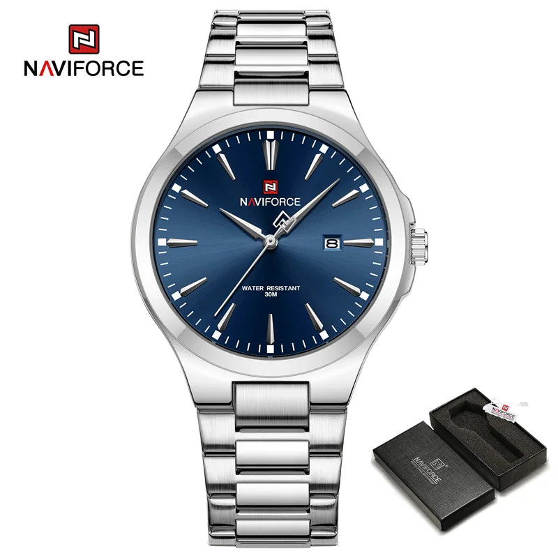 NAVIFORCE Original Fashion Watches for Men Stainless Steel Simple Elegant Clock Male Waterproof Wrist watch Relogio Masculino - Sun Studio