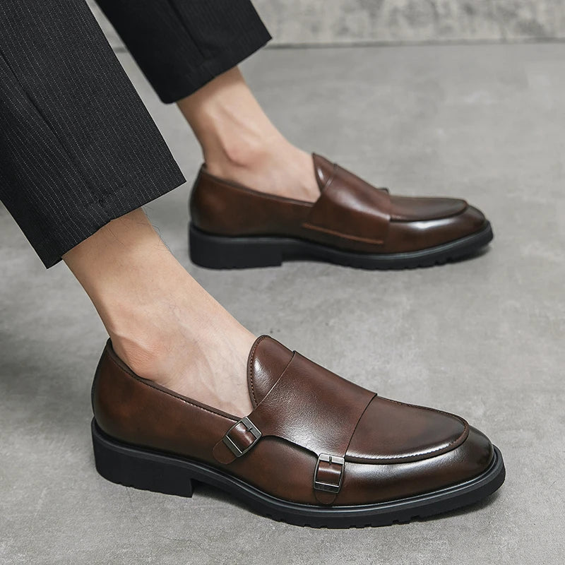 2023 Man Split Leather Shoes Rubber Sole Man Business Office Male Dress Lether Shoes Genuine Leather Wedding Party Shoes Plus 46 - Sun Studio