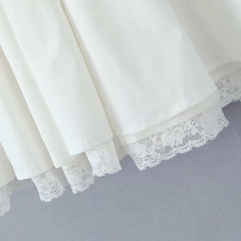 Mingmingxi Sexy Spaghetti Strap Corset Dress Elegant Fluffy Party Dresses Slim A Line Lace Up Dress Cotton Women Clothing - Sun Studio
