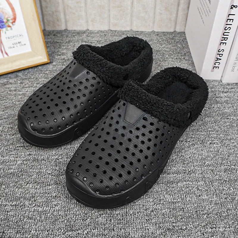 Winter Männer Hausschuhe, warme Baumwollschuhe, lässige Slides, EVA-Plüschschuhe, bequeme leichte Hausschuhe, Innenschuhe für Paare 36-47