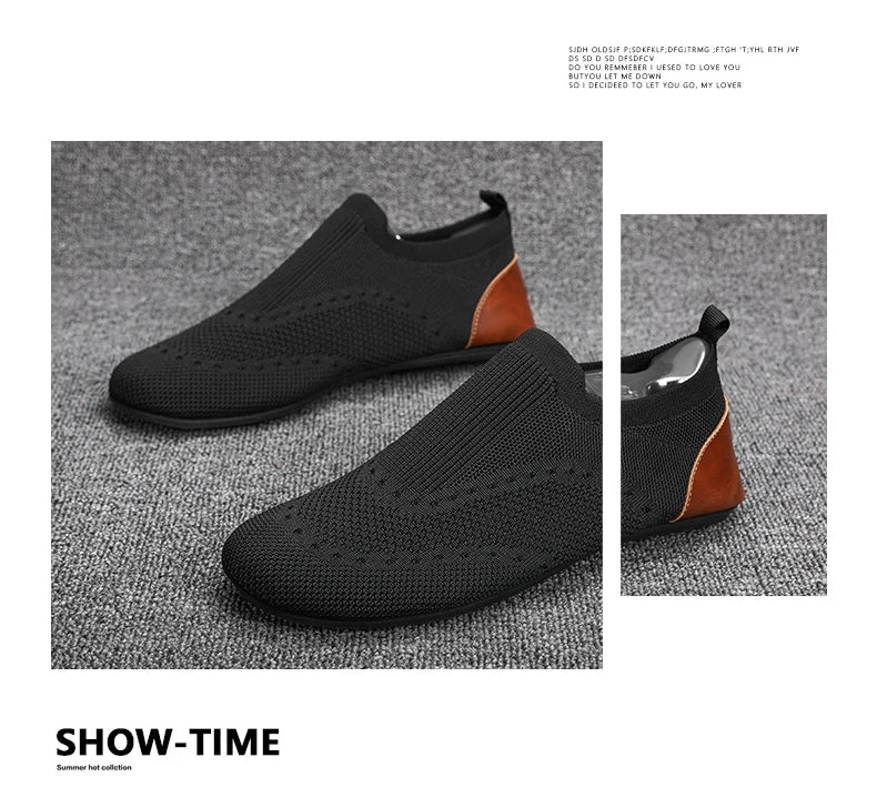 YRZL Loafers Men Soft Driving Moccasins High Quality Flats Male Walking Shoes Breathable Mesh Casual Loafers Slip on Mens Shoes - Sun Studio