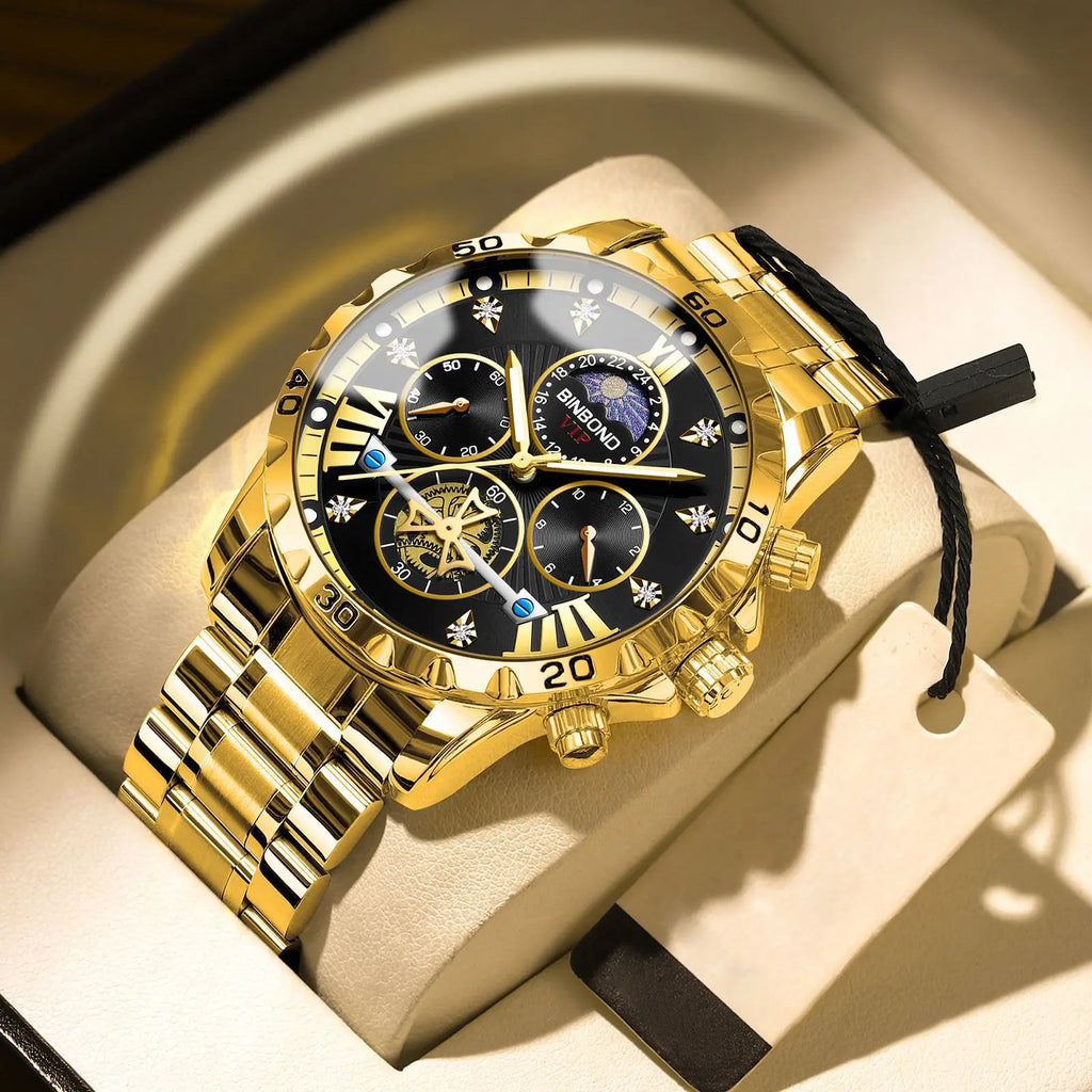 UTHAI W177 Cool and fashionable Men watch,business night light waterproof quartz watches, high-end clock gifts，watches for man - Sun Studio
