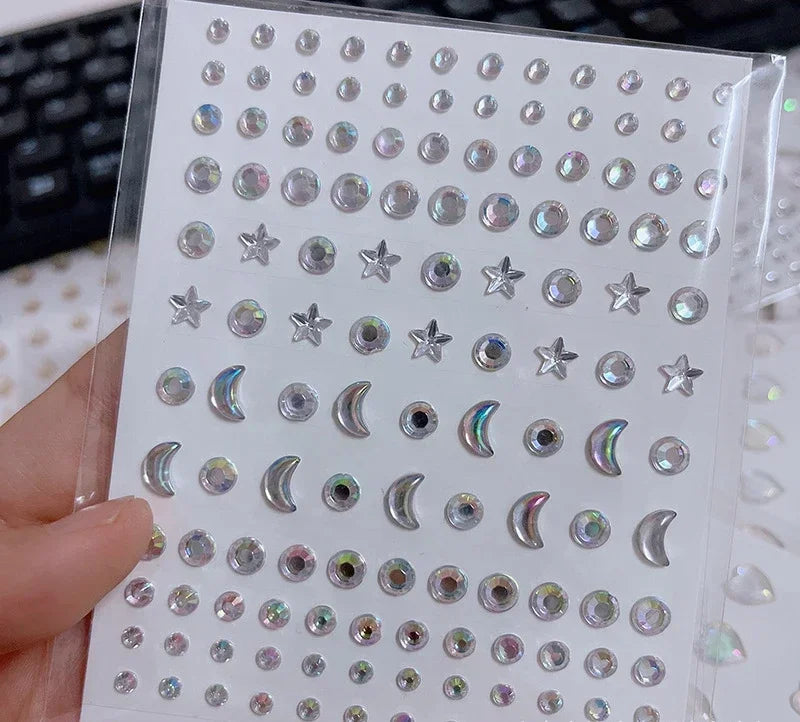 Gesichtsdekorationen Strassaufkleber für Musikfestival Halloween-Party Mobile Kristallaufkleber Frauen Mädchen DIY Diamantaufkleber
