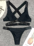 Sexy Adjustable Buckle Bandage Vevlet Bikini 2026 Women Swimsuit Female Bikinis Swimwear Two Pieces Bikini set Bathing Suit Swim - Sun Studio