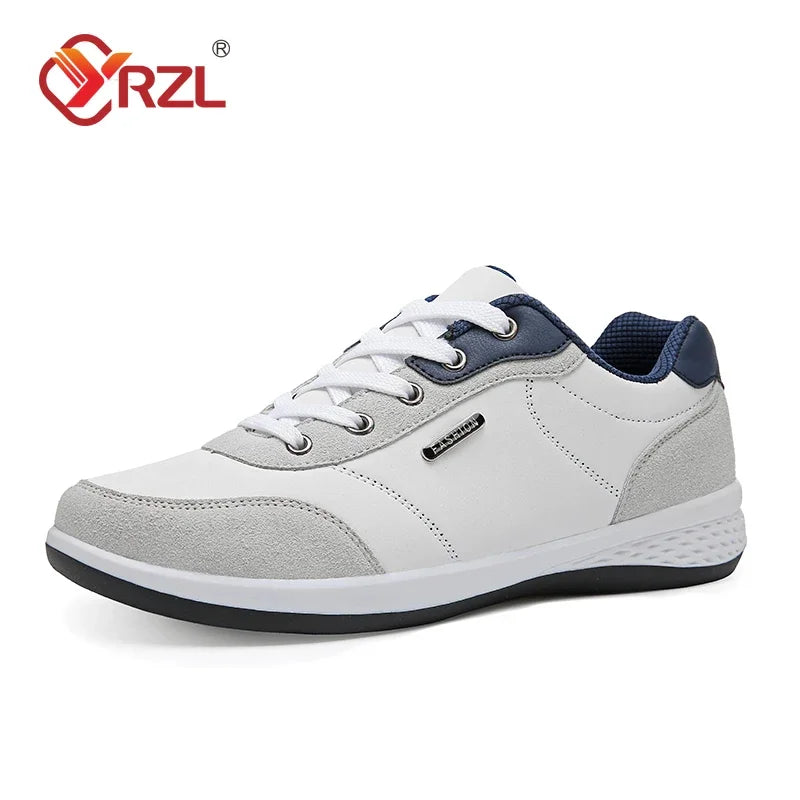 YRZL Men Shoes Spring Autumn Waterproof Walking Sneakers Leisure Male Leather Sports Shoes Non-Slip Footwear Tennis for Men - Sun Studio