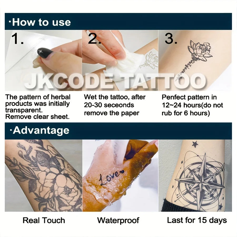 Forest Mushroom Themed Tattoo Minimal Tattoo-Herbal Tattoo Stickers Ins Style-Mushroom, Leaf, Branch, and Flower Pattern Tattoo-Cute Tattoo Fashion Accessories for Girls Women's Finger, Hand, and Neck Tattoo Long-Lasting Wate - Sun Studio