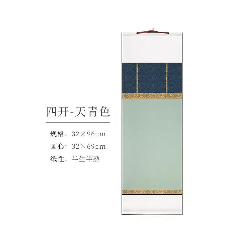 Tang Dynasty Style Blank Xuan Paper Scroll Half Ripe Rice Paper Calligraphy Painting DIY Scroll Batik Xuan Paper Hanging Scroll - Sun Studio