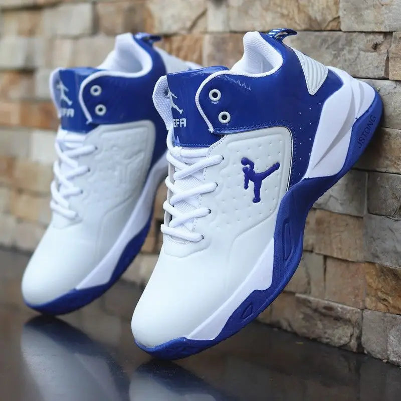 Marke Professionelle Herren Weiße Rote Blaue Basketballschuhe Basketball Sneakers Rutschfest Hochschaft Paar Herren Basketballstiefel