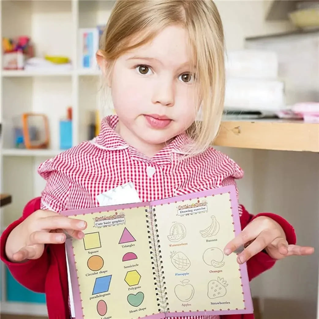 3D Calligraphy Copybook Reusable Learning Math English Book Drawing Numbers Education for Kids Letter Practice Toy Gifts - Sun Studio