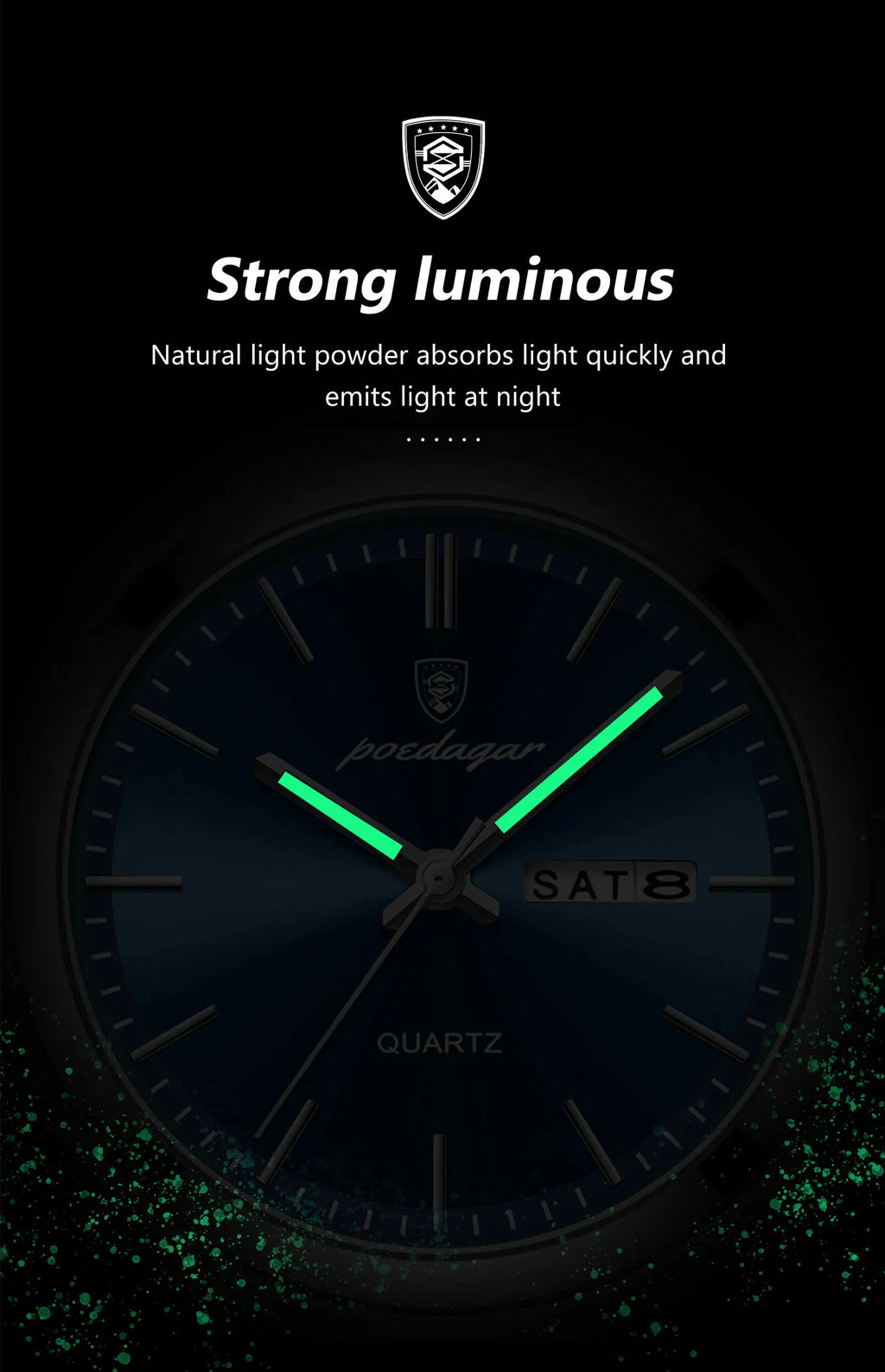 POEDAGAR Luxury Watch For Man Waterproof Luminous Date Week Stainless Steel Men Watch Casual Quartz Men's Watches Male Clock+box - Sun Studio