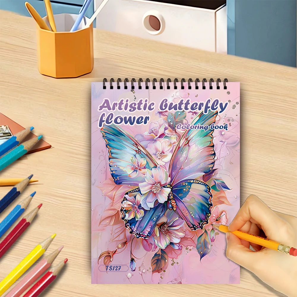 30 Sheets Stress Relief Coloring Book, 11.2x 8.3in,100gsm Thick Paper, Spiral Bound, Halloween Gift, Christmas Gift Option - Sun Studio