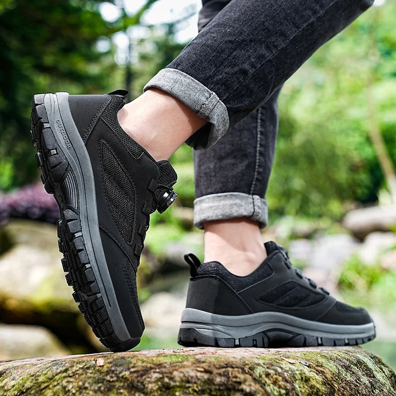 Men'S Spring And Autumn Outdoor Sports Shoes With Rotating Buckle Convenient Comfortable Anti Slip Hiking Shoes Large Size 39-48 - Sun Studio