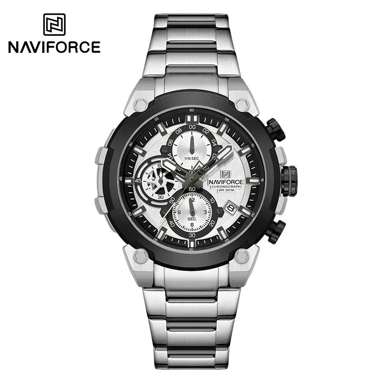 NAVIFORCE Herren Uhren Top Luxus Original Quarz Armbanduhr für Männer Chronograph Kalender Wasserdicht Herren Uhr Relojes Hombre