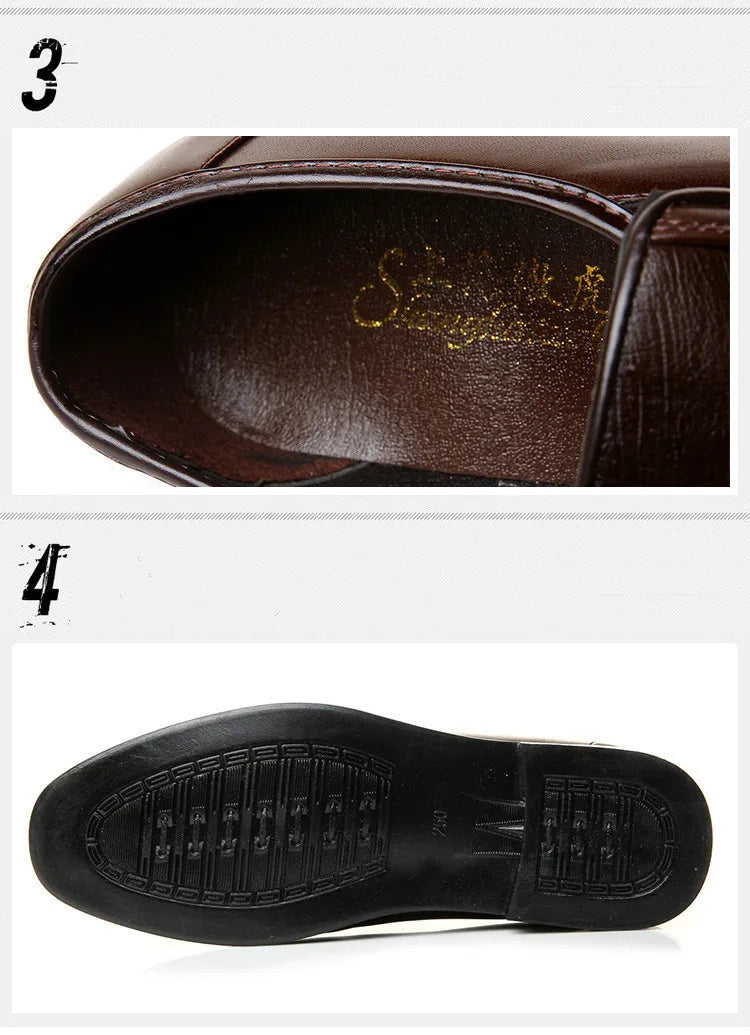 2024 New Leather Shoes for Men High Quality Business Men Dress Shoes comfortable Flats Oxford Breathable Men Party Wedding Shoes - Sun Studio