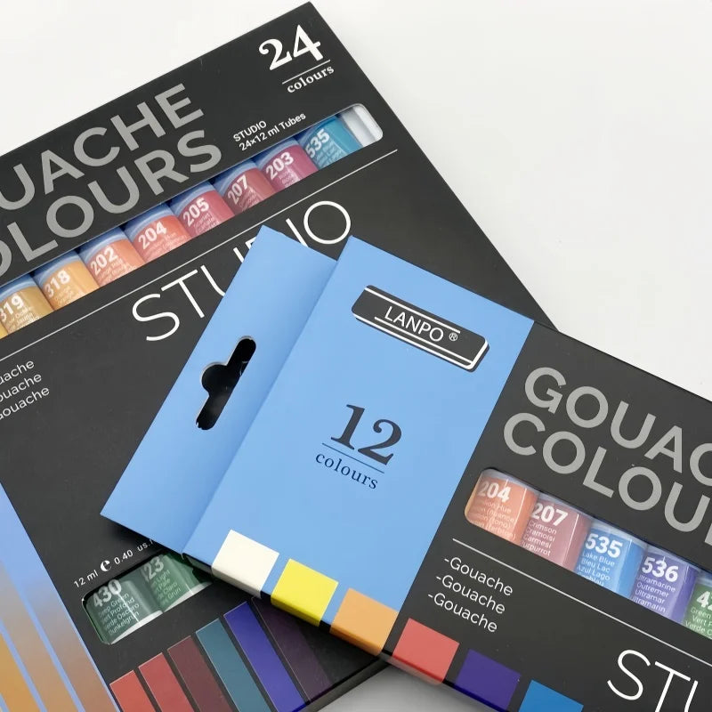12 color /24 color Gouache Paint Set Box Art Gouache Paint Beginners paint Graffiti paint - Sun Studio