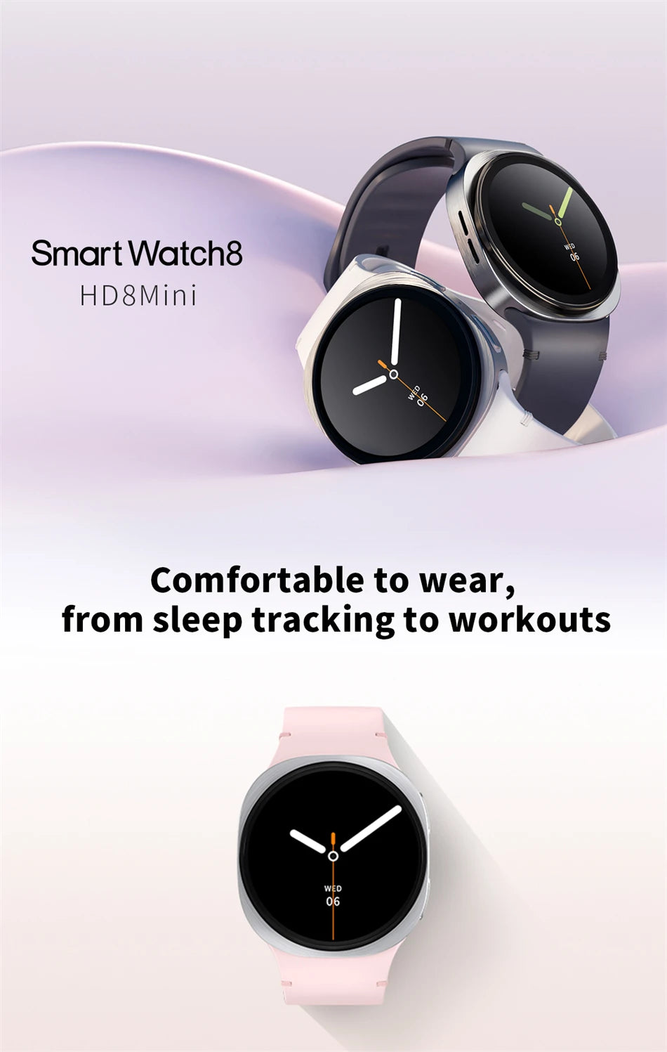 Smartwatch 8 Mini Watch GPS Track Smart Watches For Men Women Sports Heart Rate Bluetooth Call NFC IP68 Waterproof Compass Band - Sun Studio