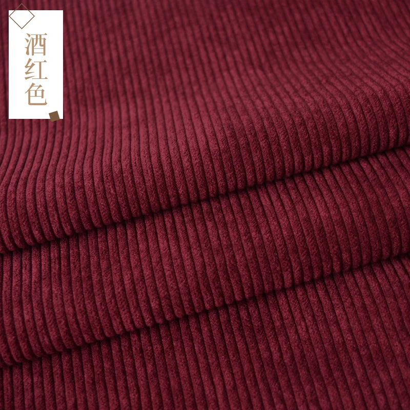 Retro Style Bag Corduroy Fabric Plain Per Meter for Pants Skirts Coats Sewing Soft Children Cloth Breathable Black Pink Wearable - Sun Studio